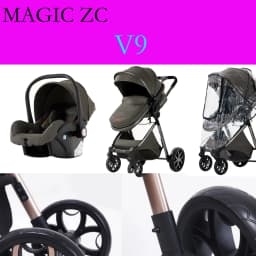 3-in-1 Multifunctional Lightweight Folding Portable High Seat Stroller, Four-Wheel Travel Stroller with Car Seat, Memory Foam Mattress, Storage Bag, Fashionable Cart, Great Choice for Parents, Baby Stroller
