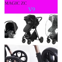 3-in-1 Multifunctional Lightweight Folding Portable High Seat Stroller, Four-Wheel Travel Stroller with Car Seat, Memory Foam Mattress, Storage Bag, Fashionable Cart, Great Choice for Parents, Baby Stroller