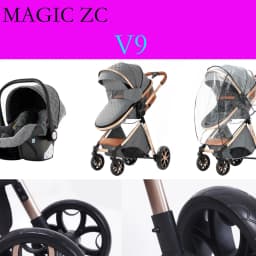 3-in-1 Multifunctional Lightweight Folding Portable High Seat Stroller, Four-Wheel Travel Stroller with Car Seat, Memory Foam Mattress, Storage Bag, Fashionable Cart, Great Choice for Parents, Baby Stroller