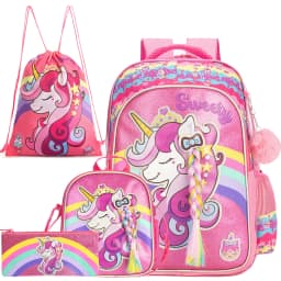 Backpack for Girls School Backpacks for Kids Bookbag for Elementary Kindergarten Students Travel Bag with Lunchbox and Penbag