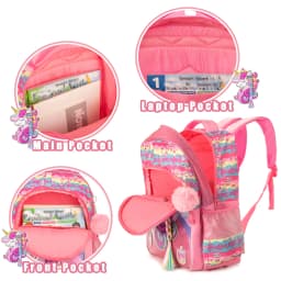 Backpack for Girls School Backpacks for Kids Bookbag for Elementary Kindergarten Students Travel Bag with Lunchbox and Penbag