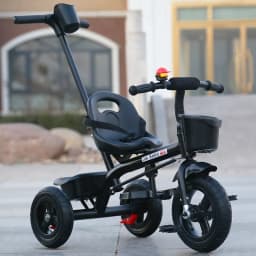 Large Kids Tricycle with Push Handle Pedal Stroller for 2 to 6 Year Old Children Safe Baby Toddler Foot Pedal Three Wheel Bike K