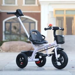 Large Kids Tricycle with Push Handle Pedal Stroller for 2 to 6 Year Old Children Safe Baby Toddler Foot Pedal Three Wheel Bike K