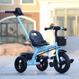 Large Kids Tricycle with Push Handle Pedal Stroller for 2 to 6 Year Old Children Safe Baby Toddler Foot Pedal Three Wheel Bike K