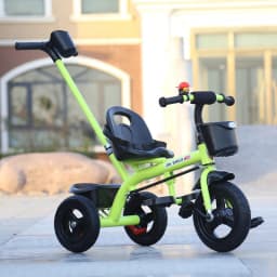 Large Kids Tricycle with Push Handle Pedal Stroller for 2 to 6 Year Old Children Safe Baby Toddler Foot Pedal Three Wheel Bike K