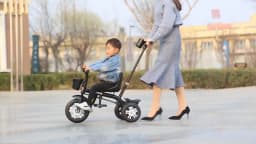 Large Kids Tricycle with Push Handle Pedal Stroller for 2 to 6 Year Old Children Safe Baby Toddler Foot Pedal Three Wheel Bike K