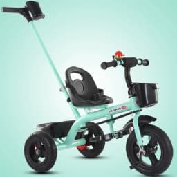 Large Kids Tricycle with Push Handle Pedal Stroller for 2 to 6 Year Old Children Safe Baby Toddler Foot Pedal Three Wheel Bike K