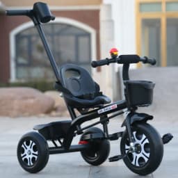Large Kids Tricycle with Push Handle Pedal Stroller for 2 to 6 Year Old Children Safe Baby Toddler Foot Pedal Three Wheel Bike K