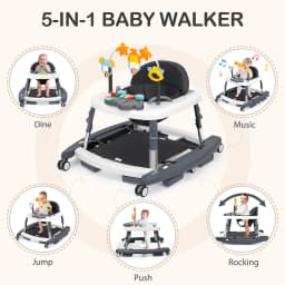Kmaier Multi‑Mode Infant Activity Learning Walker, Anti‑Fall Toddler Push‑Along Helper With Play Rattle Toys, Height Customizable Baby Mobility Trainer For Early Growth Development