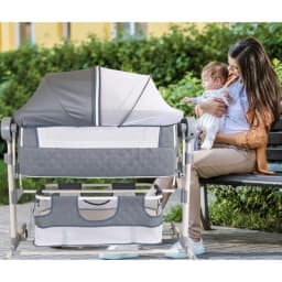 Baby Bed Baby Cradle Baby Cribs Multi Functional with Mosquito Net Stable Safety Newborn Bed Send Gifts Memory Cotton Mattress Storage Bag Parents Enjoy Play with Baby Home Sleeping Bed Fashion and Good Quality