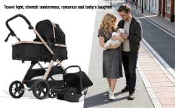 Baby Stroller 3-in-1 Newborn folk Baby Pushchair with Car sit Baby Travel System Adjustable Baby Pram with Bassinet Storage Basket Canopy Baby Buggy High Landscape New Model Baby Carriage