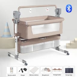 Bluetooth Baby Rocking Bed Baby Crib Remote Control Baby Crib Multi-func Baby Cot for Newborns Timed Shake Portable Baby Cradle