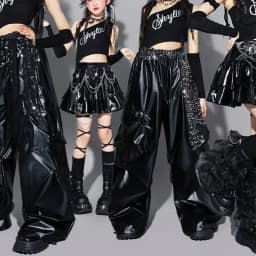 Girls K-pop Crop Top Shiny Cargo Pants Street Dance Skirts Kids Hip Hop Jazz Girl Group Clothes Sets Children Streetwear Costume