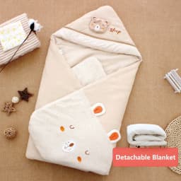 Colored Cotton Baby Blanket Winter Thick Detachable Inner Pad Bedding Sets Newborn Blanket Cartoon Animal Design Baby Swaddle