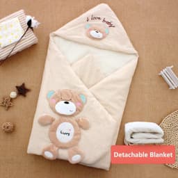 Colored Cotton Baby Blanket Winter Thick Detachable Inner Pad Bedding Sets Newborn Blanket Cartoon Animal Design Baby Swaddle