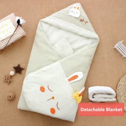 Colored Cotton Baby Blanket Winter Thick Detachable Inner Pad Bedding Sets Newborn Blanket Cartoon Animal Design Baby Swaddle