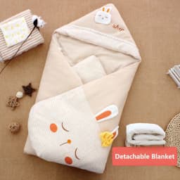 Colored Cotton Baby Blanket Winter Thick Detachable Inner Pad Bedding Sets Newborn Blanket Cartoon Animal Design Baby Swaddle