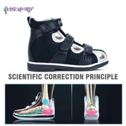 Princepard Spring Summer Kids Orthopedic Sandals New Closed Toe Leather Arch Support Correcting Shoes Toddler Girls Boys