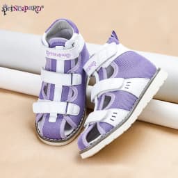 Princepard Spring Summer Kids Orthopedic Sandals New Closed Toe Leather Arch Support Correcting Shoes Toddler Girls Boys