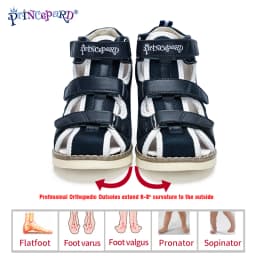 Princepard Spring Summer Kids Orthopedic Sandals New Closed Toe Leather Arch Support Correcting Shoes Toddler Girls Boys