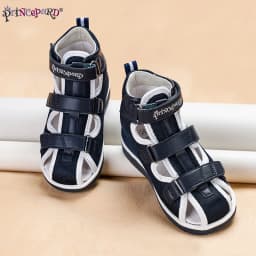 Princepard Spring Summer Kids Orthopedic Sandals New Closed Toe Leather Arch Support Correcting Shoes Toddler Girls Boys