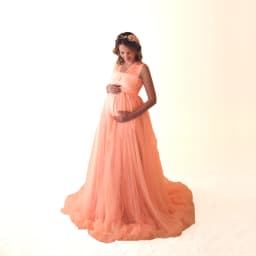 European and American Splicing Mesh Straps Pregnant Women's Floor Mopping Dresses Long Skirts Photography Floor Mopping Dresses