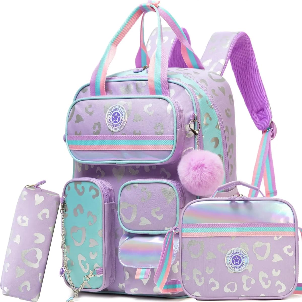 Kids School Backpacks for Girls Backpack with Lunch Bag for Elmentary Students Kids Travel Bookbag for Girls