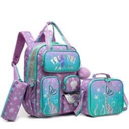 Kids School Backpacks for Girls Backpack with Lunch Bag for Elmentary Students Kids Travel Bookbag for Girls