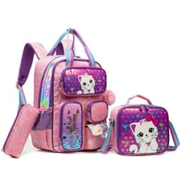 Kids School Backpacks for Girls Backpack with Lunch Bag for Elmentary Students Kids Travel Bookbag for Girls