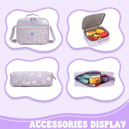 Kids School Backpacks for Girls Backpack with Lunch Bag for Elmentary Students Kids Travel Bookbag for Girls