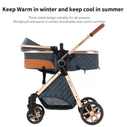 Baby Stroller Travel System Magic ZC Premium 3 in 1, Compact Folding Pram with Carrycot, Car Seat and Reversible Seat, High Landscape Pushchair, All-Terrain Wheels, Adjustable Handlebar, Luxury Baby Carriage from Birth, Beige