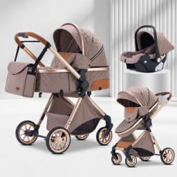 3‑in‑1 Urban‑Adaptable Baby Stroller, Tough Reinforced Light Alloy Skeleton, Convenient Labor‑Saving Manual Folding Mechanism, Improved Anti‑Vibration Shock‑Buffering Wheel Group, Human‑Oriented Multi‑Position Recline Setup