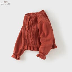 Dave Bella Autumn Girls Cardigan Sweater Children Sweater Clothing Spring Coats Fashion Red Pure Cotton Party Elegant DB3263311