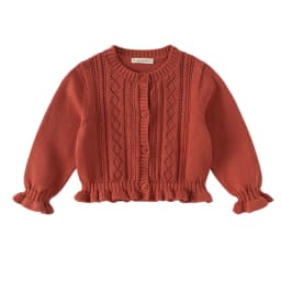 Dave Bella Autumn Girls Cardigan Sweater Children Sweater Clothing Spring Coats Fashion Red Pure Cotton Party Elegant DB3263311