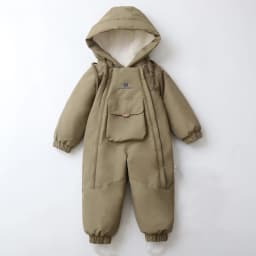 Kids Snowsuit One Piece Ski Suit Windproof Waterproof Hooded Fur Lined Winter Outdoor Jumpsuit for Boys Girls