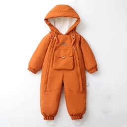 Kids Snowsuit One Piece Ski Suit Windproof Waterproof Hooded Fur Lined Winter Outdoor Jumpsuit for Boys Girls