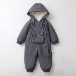 Kids Snowsuit One Piece Ski Suit Windproof Waterproof Hooded Fur Lined Winter Outdoor Jumpsuit for Boys Girls