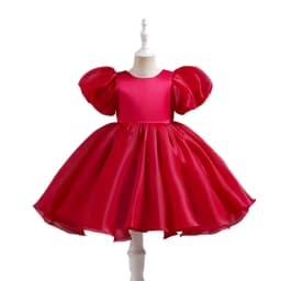 Fashion Girls Princess Dresses Kids Tulle Puff Sleeve Wedding Party Gown Ball Baby Birthday Children Clothes Bridesmaids 345