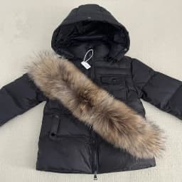 Kids Winter Down Coat Detachable Fur Collar Children Hooded Warm Jakcet For Boys Girls Age 1-13T