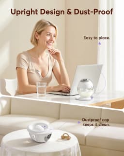 Electirc Breast Pump Hands Free Wearable Breast Pump Portable with 4 Modes & 12 Levels, Max 325mmHg Strong Suction 17/19/21/24/27mm Flange Inserts Wearable Breastfeeding Pump