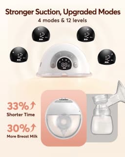 Electirc Breast Pump Hands Free Wearable Breast Pump Portable with 4 Modes & 12 Levels, Max 325mmHg Strong Suction 17/19/21/24/27mm Flange Inserts Wearable Breastfeeding Pump
