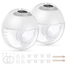 Electirc Breast Pump Hands Free Wearable Breast Pump Portable with 4 Modes & 12 Levels, Max 325mmHg Strong Suction 17/19/21/24/27mm Flange Inserts Wearable Breastfeeding Pump