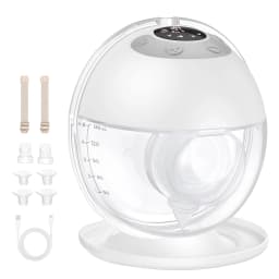 Electirc Breast Pump Hands Free Wearable Breast Pump Portable with 4 Modes & 12 Levels, Max 325mmHg Strong Suction 17/19/21/24/27mm Flange Inserts Wearable Breastfeeding Pump