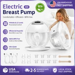 Electirc Breast Pump Hands Free Wearable Breast Pump Portable with 4 Modes & 12 Levels, Max 325mmHg Strong Suction 17/19/21/24/27mm Flange Inserts Wearable Breastfeeding Pump