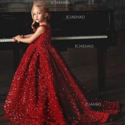 2026 Host Evening Dress Children Girls Formal Kids Princess Gown Kids Flower Girl Wedding Little Host Piano Performance New Year