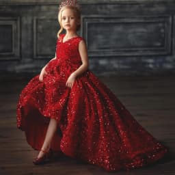2026 Host Evening Dress Children Girls Formal Kids Princess Gown Kids Flower Girl Wedding Little Host Piano Performance New Year