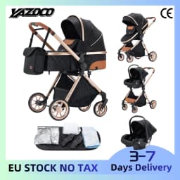 3‑in‑1 Practical Full‑Function Baby Travel Carriage, Elevated Landscape Structure, Flexible One‑Step Fold System, Anti‑Vibration Heavy‑Duty Wheels, Soft Breathable Interior Cushion, Humanized Adjustable Backrest For Infant Daily Wandering Trips
