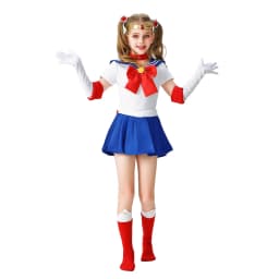 Anime Usagi Tsukino Cosplay Costumes Sailor Costume Moon JK Cos For Kids Girl Women Short Sleeve Dress Clothes With Gloves Socks