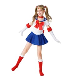 Anime Usagi Tsukino Cosplay Costumes Sailor Costume Moon JK Cos For Kids Girl Women Short Sleeve Dress Clothes With Gloves Socks