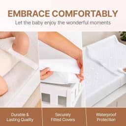 Baby Changing Pad, Non-Slip Wipeable Diaper Changing Mat with Safety Strap 32x16 Inch Infant Diaper Change Pad Suitable for Dresser & Table